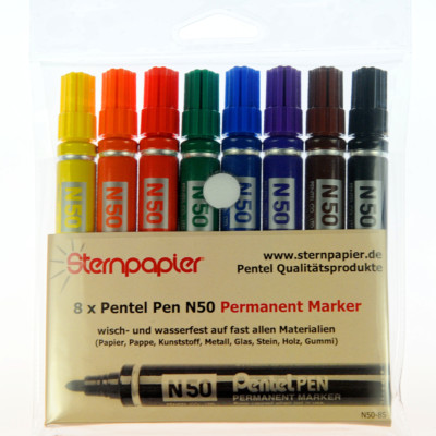 Permanent Marker 8 Stück N50 bunte Pentel Pen 2.0 mm Rundspitze Kreativstifte