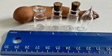 Dollhouse 4 Miniature Glass Bottle Jar Doll House mixed shapes-cylinder square +