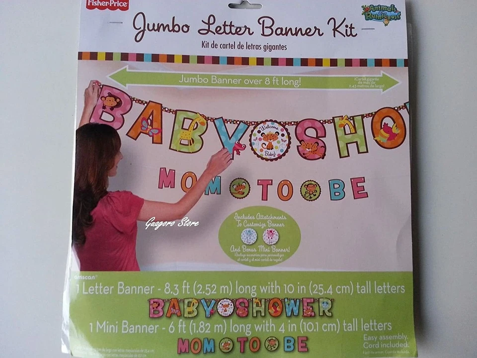 Mom to Be It's a Boy or Girl Jumbo Letra Banner Baby Shower Safari Selva Decoración Foto 3 de 3