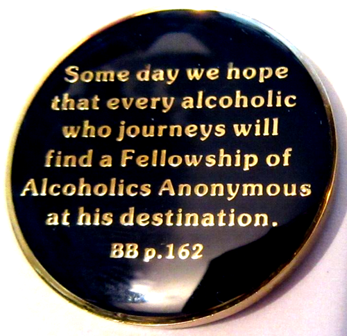 Alcoholics Anonymous Coffee Shop Black 24 hour Medallion Token Coin Bill Bob - Picture 8 of 8