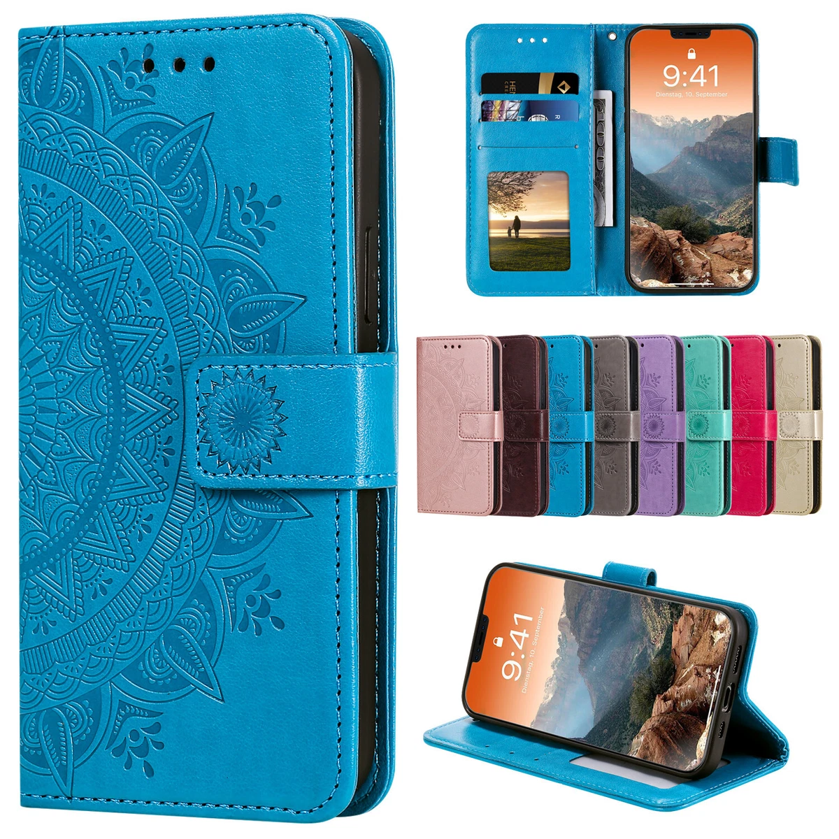 CASE FOR IPHONE 14 13 12 11 SE PRO MAX WALLET FLIP PHONE COVER