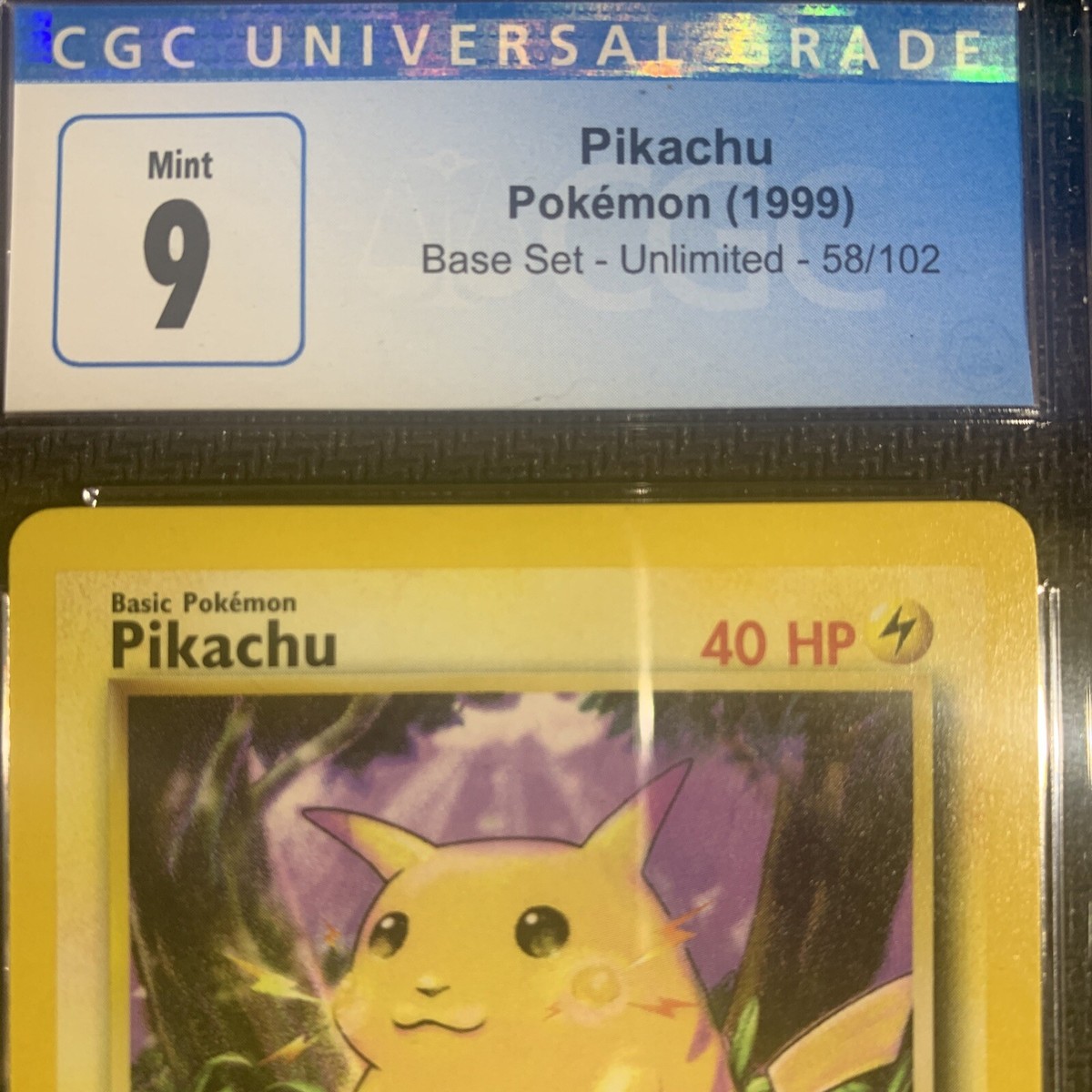 Pokémon TCG Pikachu Base Set 58/102 Unlimited Graded CGC 9 | eBay