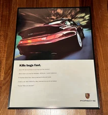 Enlarged Porsche 993 911 Turbo "Kills Bugs Fast" Advertisement Vintage Poster