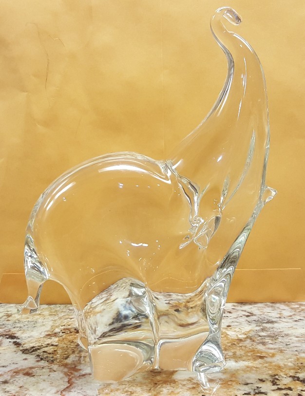 LARGE VINTAGE ART GLASS ELEPHANT FIGURINE eBay