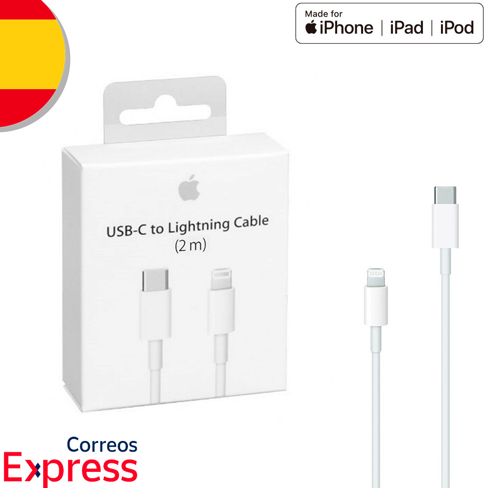 Cable Lightning a USB-C Carga Rápida Apple Carga MKQ42 2m para iPhone...