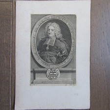 GRAVURE 19ème SIÈCLE RENE D'AUBERT DE VERTOT COMMUNE DE SANTENY