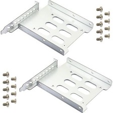 2pcs 2.5" to 3.5" Hard Drive Tray Holder for PCI SSD HDD Metal Mounting Brack...