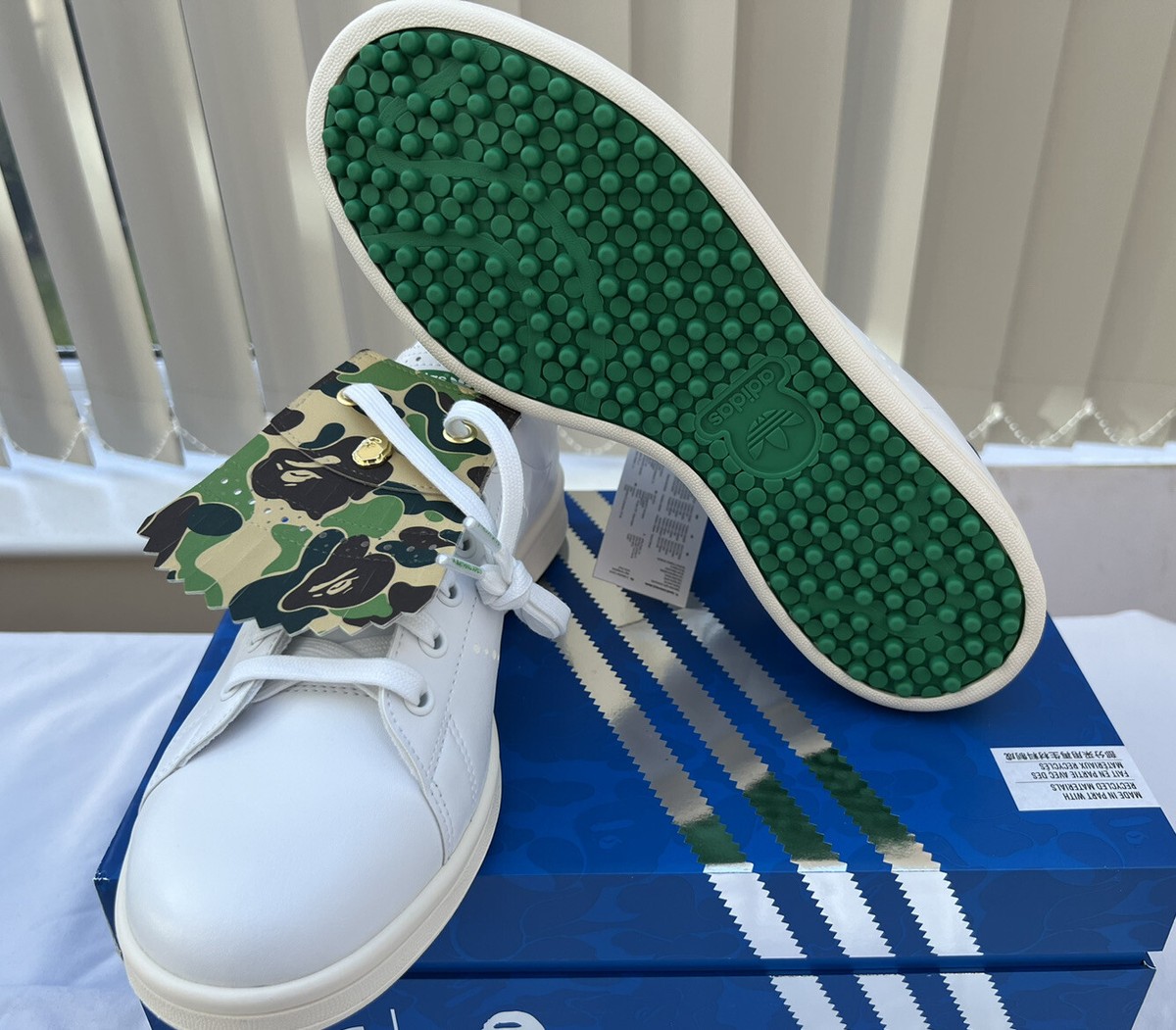 💯% Genuine Bape x Adidas Stan Smith Golf WHITE Uk 9 Us 9.5 💯% Genuine Bape x Adidas Stan Smith Golf WHITE Uk 9 Us 9.5