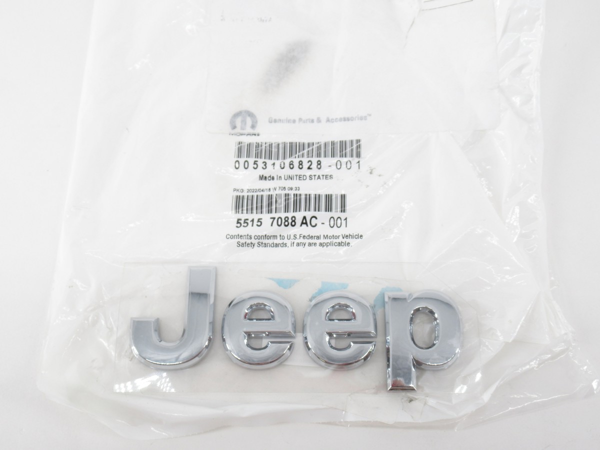 Genuine OEM Mopar Jeep 55157088AC Hood or Liftgate Nameplate