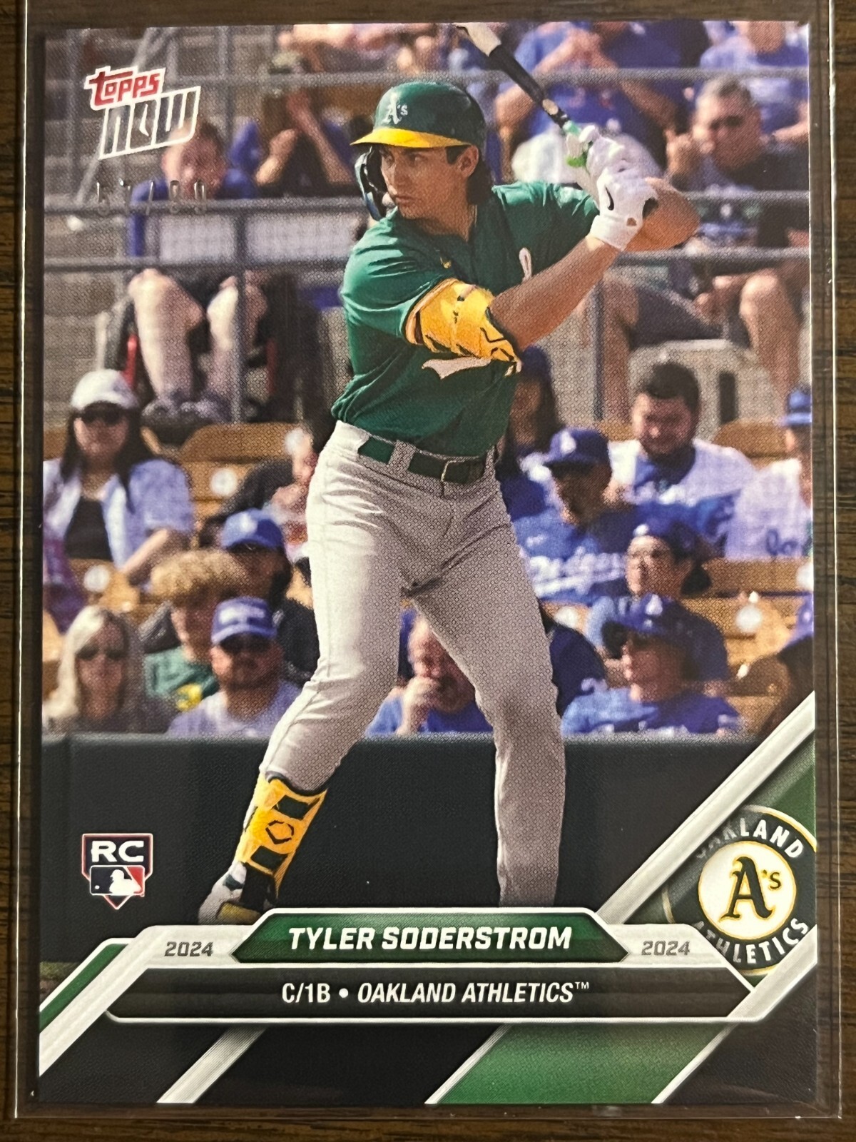 2024 Topps Now #OD-129 Tyler Soderstrom Oakland Athletics RC BLACK 57/99