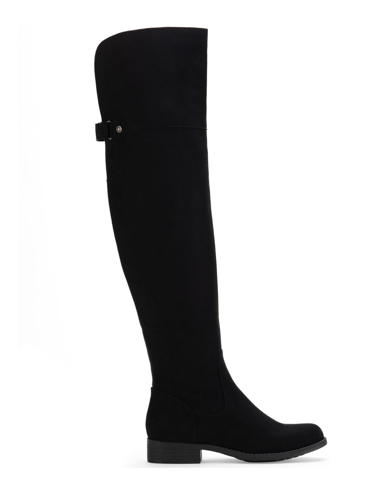 SUN STONE Womens Black Gore Stretch Allicce Round Toe Block Heel Boots Shoes 7 M