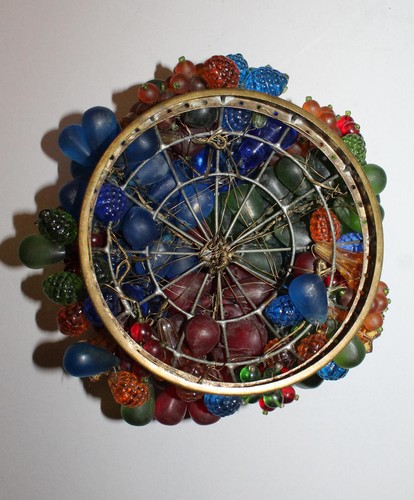 Antique Figural Glass Fruit Basket Boudoir Lamp – Czechoslovakia - Picture 7 of 14