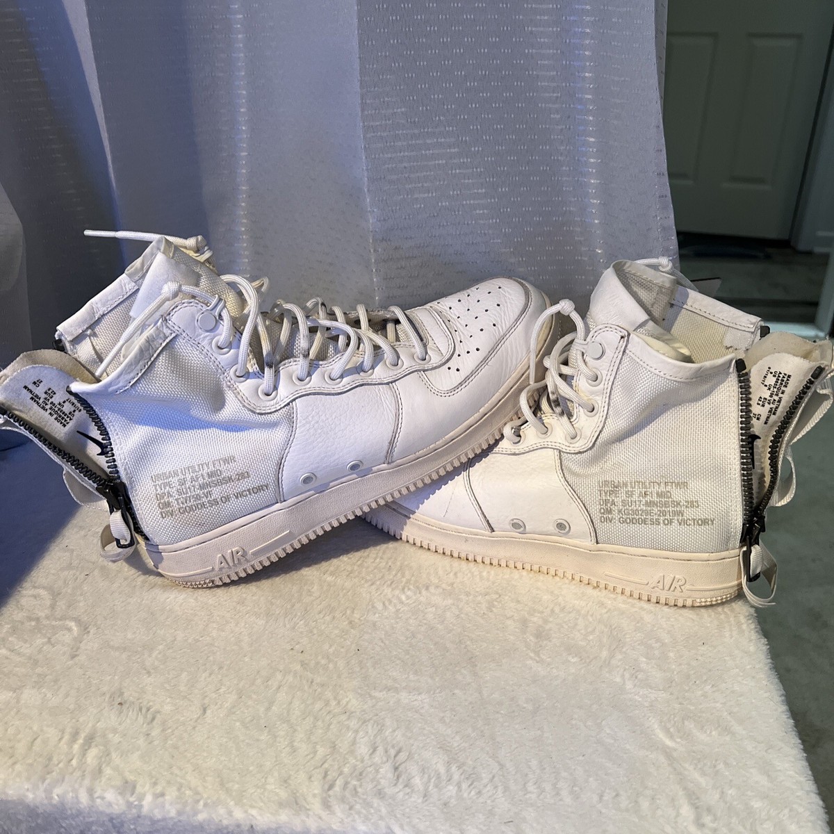nike size air force mids all white goddess of victory zip up