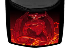 Winged Devil Satan Horned Demon Red Truck Vinyl Car Hood Wrap Graphic Decal Usa Winged Devil Satan Horned Demon Red Truck Vinyl Car Hood Wrap Graphic Decal Usa