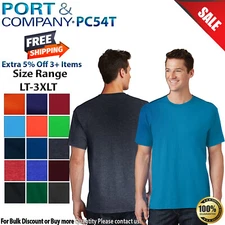 Port & Company PC54T Mens Big & Tall Short Sleeve Core Cotton Crew Neck T-Shirt
