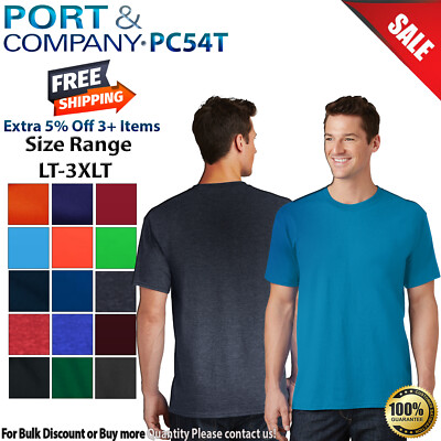 #ad Port amp; Company PC54T Mens Big amp; Tall Short Sleeve Core Cotton Crew Neck T Shirt $12.56