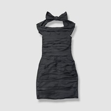 $3290 Oscar de la renta Womens Black Sleeveless Halter Pleated Silk Dress Size 8