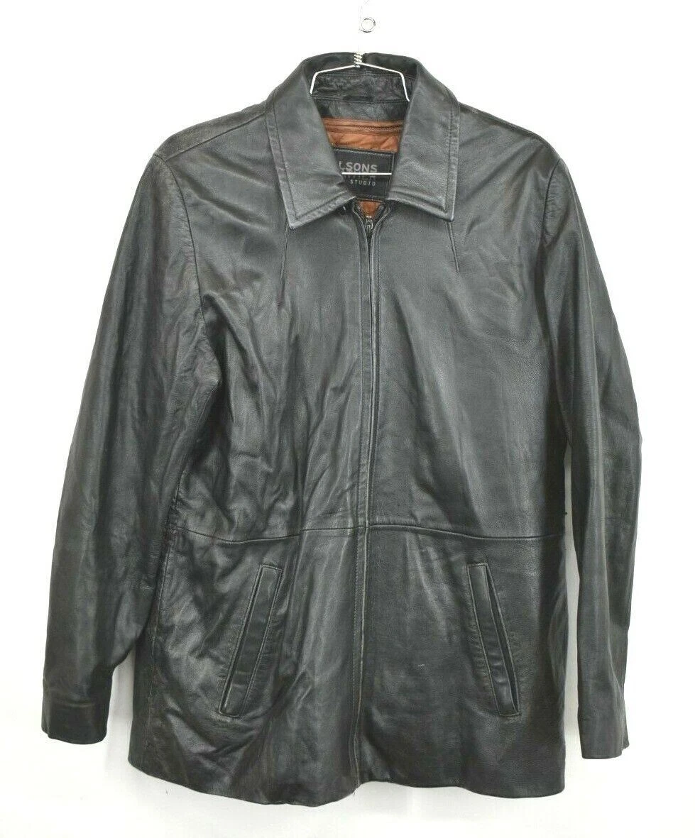 Veste En Cuir 2 En 1 WILSONS Avec Fausse Fourrure - Taille M, Noire, Neuve Avec étiquettes
