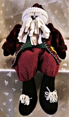 New Prima Creations Shelf Sitter or Wall Santa -Dotted & Print Outfit -26'' Long 