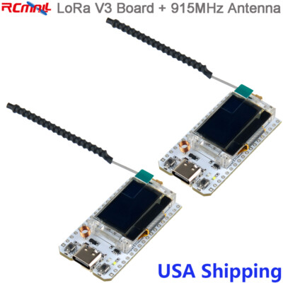 915MHz LoRa V3 SX1262 ESP32 Board + 915 LoRa Antenna for Meshtastic LoRaWAN USA