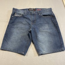 y2K Ecko Unltd Baggy Shorts Mens 34  37x10 Jean Faded Skater grunge y2k Jorts