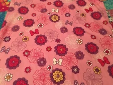 Dora the Explorer Pink Toddler Flat Sheet Flower Pattern 100% Polyester GUC