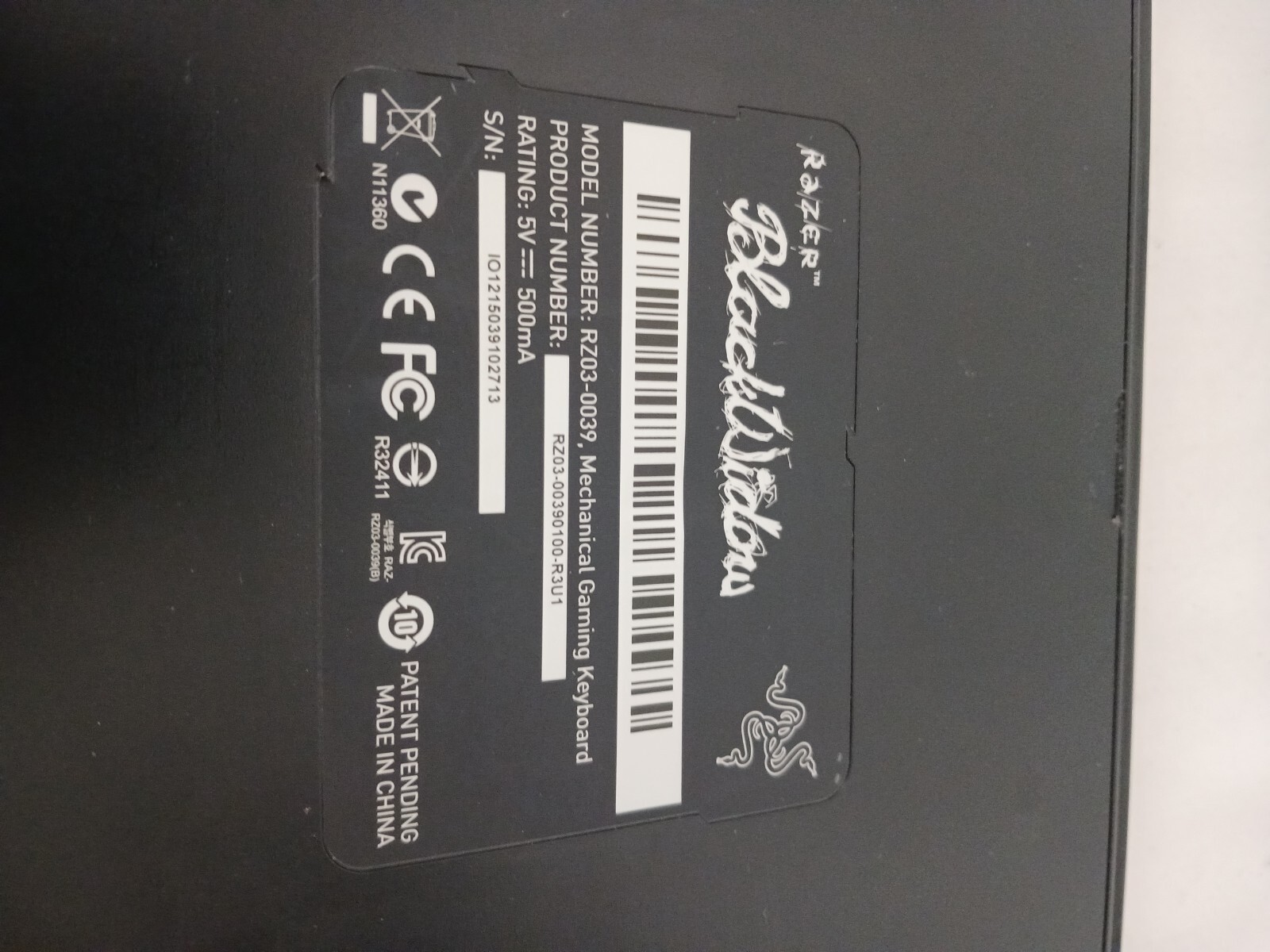 Razer Black Widow 2013 RZ03-0039 USB Mechanical Gaming Keyboard TESTED