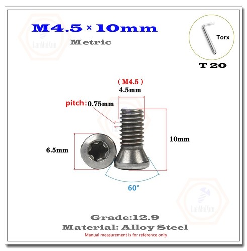 Tornillos Torx para reemplazar herramientas de torno CNC de inserción de carburo M2 M2,5 M3 M3,5 M4 M5 M6 - Imagen 34 de 44