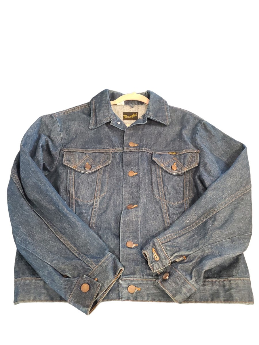 Vtg Sz. 44 Mens Wrangler Denim Jacket 60's Dark blue USA Old Style