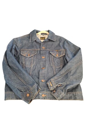 Vtg Sz. 44 Mens Wrangler Denim Jacket 60's Dark blue USA Old Style