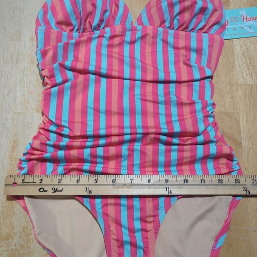 Haley and the Hound Striped One-Piece Swimsuit With Tie Back & Ruched Sides - Picture 10 of 10