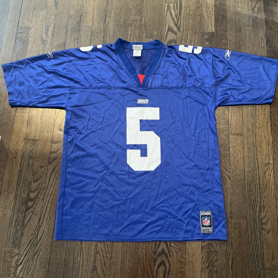 Camiseta deportiva vintage de los New York Giants Kerry Collins para hombre talla XL azul Reebok Foto 3 de 4