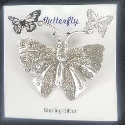 Sterling Silver Butterfly Pendant #2, Made in Indonesia, Hand-Crafted, 3mm Bail