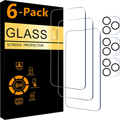 For iPhone 17 16 15 14 Pro Max Tempered Glass Screen Protector Camera Protector