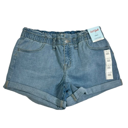 WONDER NATION GIRLS PULL ON DENIM SHORTS SIZE XL 14-16 PLUS ELASTIC