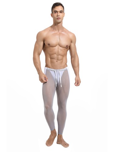 Pantalones de compresión transparentes para hombre gimnasio ballet danza deportes medias pantalones para correr - Imagen 36 de 74