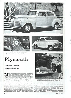 Report 1940 Plymouth Models Pics, Specs, Info
