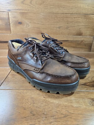ECCO TRACK Low Mens Brown Leather Waterproof Gore-Tex Shoes SIZE 46 US 12-12.5