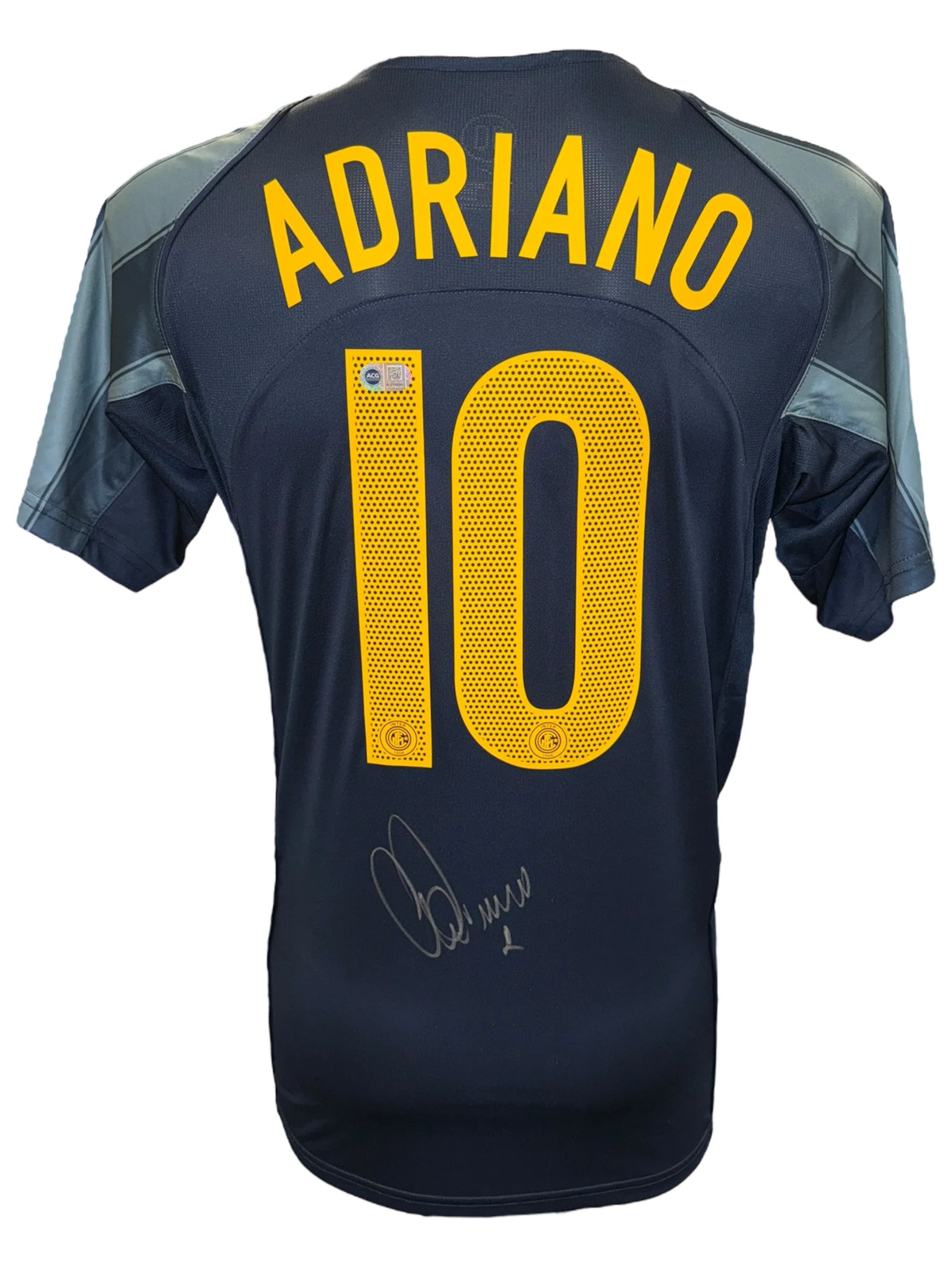 ADRIANO SIGNED INTER MILAN 2004/05 THIRD GREY SHIRT (ACG CERT AG17330)