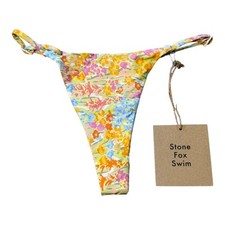 NEW Stone Fox Swim Women  s XS Isle Bikini Bottom Flower Fields Print NWT