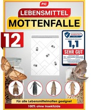 PIC Lebensmittelmotten Falle - 12 Mottenfalle mit Pheromon f&uuml;r ideale Wirkung
