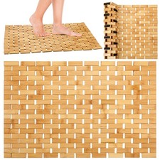 Alfombrilla de ba o plegable de bamb ducha, alfombra ba o madera antideslizante