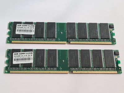 Infineon RAM 2x512MB DDR 400MHz PC3200 CL2.5 - Zwei Module   identisches Paar