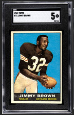 SGC 5 - 1961 Topps - Jim Brown #71 - HOF *TEXCARDS*
