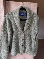 JH Collectibles cardigan sweater size M green with tiny flecks of brown