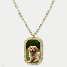 New Cute Golden Retriever Dog Fashion Pendant Necklace Chain Image Dog Tag Chain