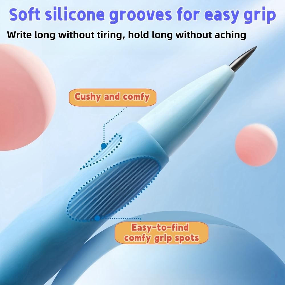 Handwriting thick mechanical pencils with grip: 2.0MM HB Pencil for kids with...