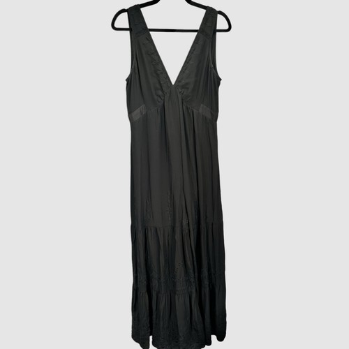 Anthropologie Elevenses 100% Silk Wide Leg Embroidered Jumpsuit Size XS - Picture 4 of 11