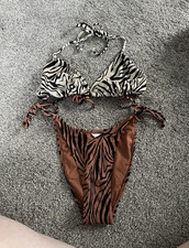 Xhilaration Brown, Black, and Cream Zebra Pri...