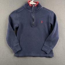 Polo Ralph Lauren Sweater Youth Small 8 Quarter Zip Pullover Red Pony Knit